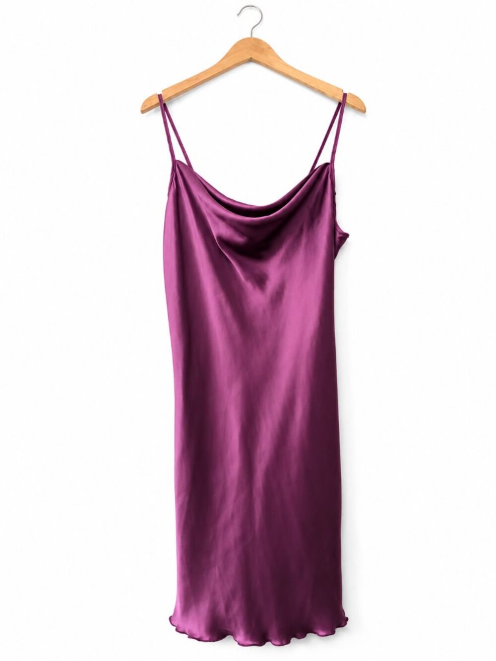 Bebe Purple Satin Slip Dress Large